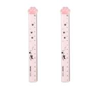 2 Pcs Pink 15CM Cats Claw Straight Rulers, Measuring Rulers Plastic Scale Cute Measuring Tool Kawaii Portable Stationery School Supplies Stationery Transparent