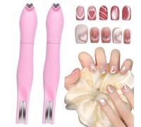 2 Pcs Pink 3-in-1 Cat Eye Magnetic Pen, Versatile Magnet Tool for Cat Eye Gel Polish Heart Shaped Round Multifunctional Accessories for Studio Home DIY Salon Pink