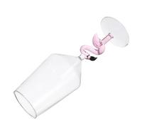 2 Pcs Pink Flamingo Shape Glass Wine Goblet for White Sparkling Wine | 500 Ml Heat Resistant Glass, Polished Frosted Finish, 1 Piece for Hosts and Theme Parties