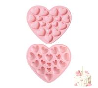 2 Pcs Pink Sweet Heart Shaped Ice Cube Trays Novelty Chocolate Mold,Jelly Moulds, Silicone Ice Cube Molds, Reusable Soft Silicone Ice Cube Tray for Whiskey Cocktail Chocolate Valentine's Day