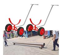 2 Pcs Pipe Mover Dolly, Heavy-Duty Transporter Truck for Steel Pipes, Solid Tires, 1000kg Load Capacity, Easily Move Heavy Iron Pipes, PE Pipe Mover Cart for Construction & Industrial Use