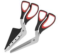 2 Pcs Pizza Scissors, Pizza Cutter with Detachable Stainless Steel Blade and Soft Grip Handle, 27cm Multifunctional Kitchen Scissors for Cutting Pizzas, Barbecue, Vegetables