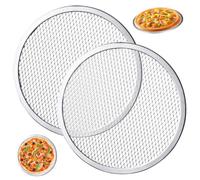 2 Pcs Pizza Screen Stainless Steel 13 In Round Mesh Pizza Tray for Oven Non Stick Heat Distribution Baking BBQ Seamless Grill Mesh Mat for Restaurant, Home,Pizza Tray