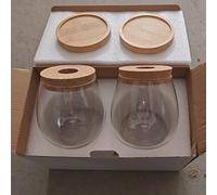2 Pcs Plants Propagation Terrarium,Clear Glass Plants Propagation Station With Lid & Stand, Hydroponics Glass Vase Pot Flower Jar for Growing Hydroponic Home Office Table Decor