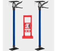 2 Pcs Plasterboard Props with Plasterboard Carrier, Telescopic Drywall Plasterboard Support Props Lifter Acrow for Drywall Ceiling Tensioner Pole Double Safety Locking (Props with Red Lifting Device)