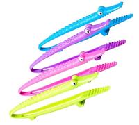 2 PCS Plastic Crocodile Shape Food Tongs Multifunctional Cake Eggs BBQ Bread (Color Randam Clip Steak Sugar