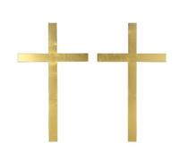2 PCS Plastic Cross Cake Toppers - Christening Cake Decorations - christening cake topper - for Baby Shower Party Birthday Wedding DIY Christian Decor (Gold)