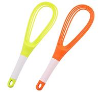 2 PCS Plastic Flat Whisk Colour Mini Whisk Portable Manual Whisk Chef Hand Whisk for Blending Whisking Beating and Stirring