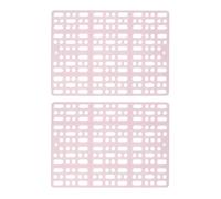 2 Pcs Plastic Pet Foot Mat with Gridding Design and 4 Fixed Tabs