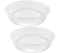 2 PCS Plastic Round Bird Feeder Water Bowl, Wild Birds Seed Feeding Station Tray Bird Bath Bowl, Garden Water Dish Round Birdbath for for Birds Outside, Garden