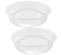 2 PCS Plastic Round Bird Feeder Water Bowl, Wild Birds Seed Feeding Station Tray Bird Bath Bowl, Garden Bird Water Dish Round Birdbath for for Birds Outside Bird Feeder Accessories Bird Bath Bowl
