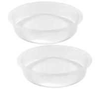 2 PCS Plastic Round Bird Feeder Water Bowl, Wild Birds Seed Feeding Station Tray Bird Bath Bowl, Garden Water Dish Round Birdbath for for Birds Outside dispenser