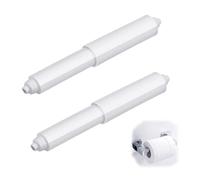 2 Pcs Plastic Spring Loaded Toilet Roll Holder Insert, Toilet Paper Holder Roller Spindle Replacement for Bathroom WC (White)