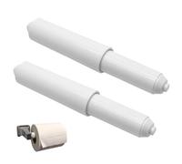 2 Pcs Plastic Toilet Tissue Roll Holder, Toilet Paper Holder Rollers, Plastic Toilets Tissue Roll Holders Insert, Spring Loaded Roller Replacement for Bathroom (White)