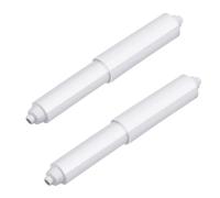 2 Pcs Plastic Toilet Tissue Roll Holder, Toilet Paper Holder, Toilet Roll Holder Insert, Spring Loaded Toilet Roll Holder Insert in Bathroom Replacement Roller Spring Loaded Spindle for WC (White)