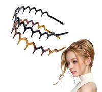 2 Pcs Plastic Zigzag Headband, Leopard-print Shark Tooth Hair Comb Hairband, Plastic Hair Bands with Elastic Non Slip Wavy Teeth for Women Girls
