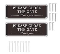 2 Pcs Please Close The Gate Sign,Yard Iron Cast Closed Gates Warning Signs,Metal Personalised Hanging Shut Door Plaques Set for Outdoor House Garden Shed,Uv Protected,Resistant Durable,Weather Fade