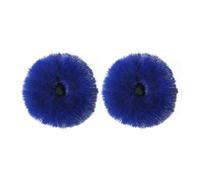 2 Pcs Plush Faux Rabbit Fur Hair Bands,Plush Faux Fur Rabbit Hair Ties,Fuzzy Furry Fauxs Rabbits Scrunchies Ponytail Holders Baby Hair Ties Pom Hair Accessories for Girls Women (Blue)