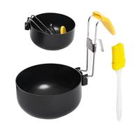 2 PCS Poached Egg Pan & 1 Brush Set - Egg Poacher Cups for Easy Poaching & Healthy Breakfast - Heat-Resistant, Easy Clean