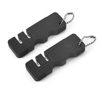 2 Pcs Pocket Knife Sharpener - 2 Stages Manual Sharpener for Straight and Serrated Knives - Repair and Hone Blades Fast - Sharpen Scissor