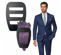 2 Pcs Pocket Square Holder for Men, Gentlemen Prefolded Silk Square Scarf, 12.4 cm x 8.8 cm Pocket Square Fixing Clip, Accessories for Men Suits,Tuxedos,Vests and Dinner Jackets