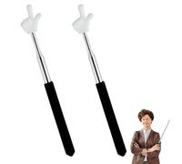 2 PCS Pointer Finger, Stainless Steel Telescopic Finger Pointer, Extendable Hand Finger Pointer Stick, Pointer Stick for Teachers' Teaching, Multipurpose Teacher Pointer Finger Stick