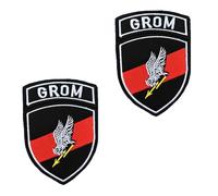 2 PCS Poland Grom Patch Hook and Loop Applique Badge Patches Tactical Embroidered Emblem for Clothes,Backpack,Jacket,Jeans,Armband,Pouch,Vest,Hat,Bag,Biker,Uniforms