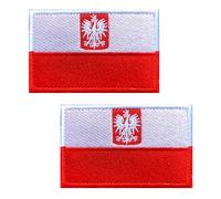 2 PCS Poland Polish Army Eagle Flag Tactical Patch Embroidered Badge Applique Patches for Backpack,Jacket,Hat,Biker,Uniforms,Clothes,Jeans,Bag,Armband,Pouch,Vest Hook and Loop Emblem