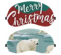 2 PCS Polar Bear Sleep Mask, Light Blocking Sleeping Eye Mask for Women Men, Night Blindfold, Breathable Eye Mask Cover