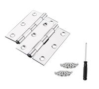 2 Pcs Polished Chrome Ball Bearing Hinges, Stainless Steel Door Hinge, Strong Solid Hinges with 12 Screws and 1 Screwdriver, for Internal and External Doors Etc（3 Inch）
