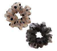 2 Pcs Polka Dot Organza Hair Scrunchie Large Mesh Hair Ties Thick Elegant Hair Elastics Decorative Ponytail Holders French Style Hair Accessories
