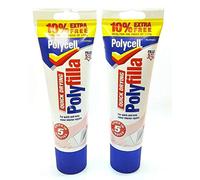2 PCS POLYCELL QUICK DRY POLYFILLA TUBE MINOR REPAIRS INDOOR PLASTER WOOD STONE FILLER FILLS HOLES UP TO 5MM DEEP 363G EACH