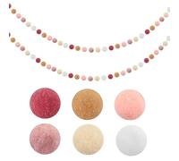 2 Pcs Pom Pom Garland,Felt Christmas Tree Decorations Nursery Bunting Classroom Decoration Rainbow Felts Balls Beads Garlands Bright Xmas Decor Colourful Ornaments Retro Vintage,for Nursery's Room