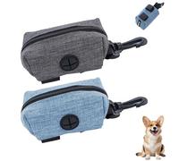 2 PCS Poo Bag Holder, Dog Poop Bag Holder, Poo Bag Dispenser, Poo Bag Holder for Dogs Lead, Dog Poop Bags Dispenser for Leashes, Portable Poop Bags Holders with Magic Tape for Walking Running