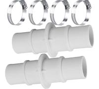 2 Pcs Pool Hose Adapter Connector Coupling, 1-1/4" or 1-1/2" Plastic Coupling for Swimming Pool Vacuums, Cleaners or Filter Pump Hoses