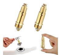 2 Pcs Pop-Up Basin Plug Replacement - Universal Bath Plug with Brass Spring Core, For Basin, Bath and Kitchen Drains, Simple Pressible Drain Plug - Ideal Choice For Daily Use