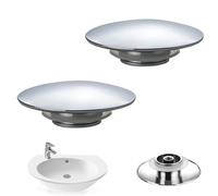 2 Pcs Pop Up Sink Plug Replacement, Bathroom Sink Push Button Replacement Parts, 66mm Sink Waste Drain Stopper, Click Clack Replacement, Drain Stopper for Bathroom Sinks