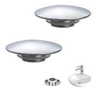 2 Pcs Pop Up Sink Plug Replacement Chrome Push Button Click Clack Basin Waste Drain Stopper for Bathroom Sink Wash Basins