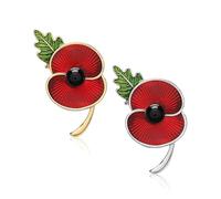 2 Pcs Poppy Badges and Pins 2024, Poppy Brooch, Red Poppy Lapel Pin, Remembrance Pin Badges 2024, Never Forget Veterans Remembrance Day Brooch (Gold, Silver)