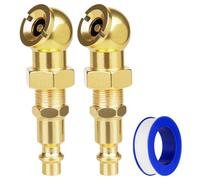 2 Pcs Portable Ball Air Chucks, 1/4" NPT Heavy Duty Metal Closed Flow Tire Chuck with Standard Quick Plug, Tire Hose Nozzle Tool for Inflate Gauge, Air Compressor Attachments