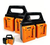 2 pcs Portable Battery Holder for Dewalt, 4-Slots Battery Storage with Handle for De Walt 18V-60V Batteries Storage Jobsite Workshop