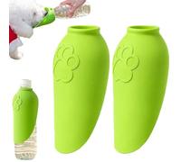 2 Pcs Portable Dog Water Bottle, Travel Pet Hydration Cup, Foldable Leaf Design, Lightweight Water Feeder Bowl Dispenser, For Small Medium Large Breeds (Green)