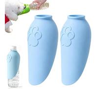 2 Pcs Portable Dog Water Bottle, Travel Pet Hydration Cup, Foldable Leaf Design, Lightweight Water Feeder Bowl Dispenser, For Small Medium Large Breeds (Blue)