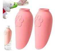 2 Pcs Portable Dog Water Bottle, Travel Pet Hydration Cup, Foldable Leaf Design, Lightweight Water Feeder Bowl Dispenser, For Small Medium Large Breeds (Pink)