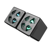 2 Pcs Portable Mini Computer Speaker Black with Stereo Hifi Sound | 360 Degree Surround Output, Individual Gear Knob Control, Plastic Body, Desktop and Laptop Use