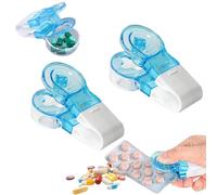 2 Pcs Portable Pill Taker, Blue Pill Popper, Pill Popper for Blister Packs, Pill Poppers for Tablets, Pills Dispenser for The Elderly