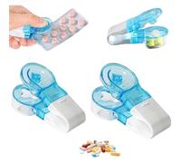2 Pcs Portable Pill Taker, Portable Pill Taker Remover,Pills Pack Opener Assistance Tool,Tablet Pills Blister Pack Opener Assistance Tool,No Touch Easy to Take Pill Out,Portables Tablet Dispenser