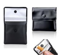 2 PCS Portable Pocket Ashtrays - 8x8cm Fireproof Cigarette Ash Bags - Ideal Travel Ashtray for Camping, Hiking & Outdoor Use - Compact, Smell-Proof & Reusable Litter Pouches (Black)
