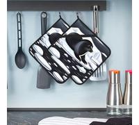 2 Pcs Pot Holders with Pocket Kitchen Pot Holder Set Heat Resistant Potholder Non Slip Oven Mitts Washable Hot Pads Seals on ice Oven Gloves for Baking Cooking Gift 8 x 8 Inch