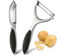 2 Pcs Potato Peeler, Cabbage Shredder, Ergonomic, Rust-Free Carbon Steel Blade, Versatile & Efficient - Ideal for Left & Right-Handed Users, Easy Peelers